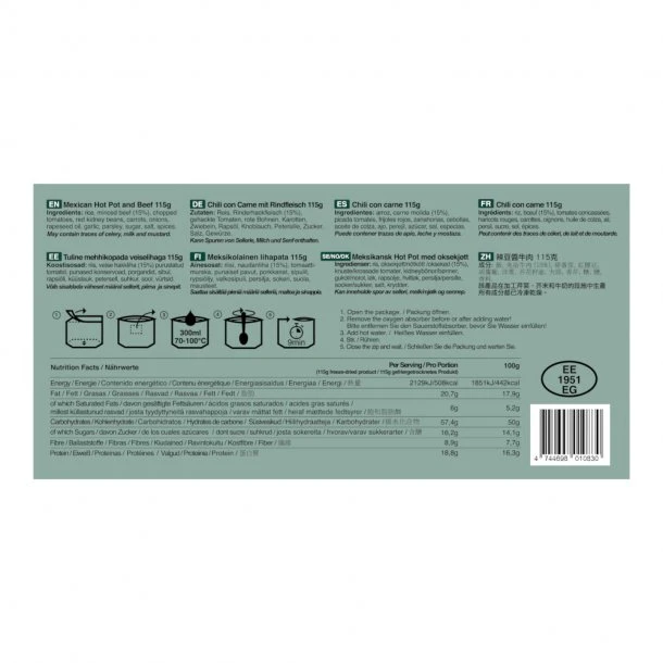 Tactical Foodpack - Mexicansk Gryderet Med Oksekød 508 Kcal 5 Tactical Foodpack - Mexicansk Gryderet Med Oksekød 508 Kcal - Billede 3