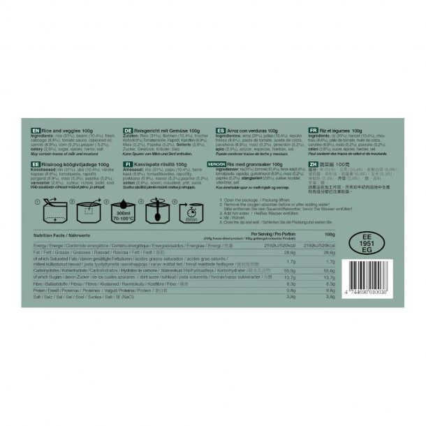 Tactical Foodpack - Ris Og Grøntsager (520 Kcal) 5 Tactical Foodpack - Ris Og Grøntsager (520 Kcal) - Billede 3