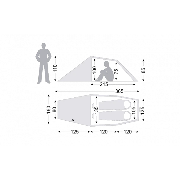 Nordisk - Halland LW 2-personers Telt Grøn 4 Nordisk - Halland LW 2-personers Telt Grøn - Billede 2