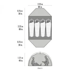MSR - Elixir V2 4-personers Telt Inkl. Footprint 17 MSR - Elixir V2 4-personers Telt Inkl. Footprint -Nordisko Butik msr elixir4 grundplan 01.w610.h610.fill
