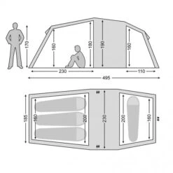 Nordisk - Reisa PU 4-Personers Telt -Nordisko Butik nordisk 122030 floor plan reisa 4 01.w610.h610.fill