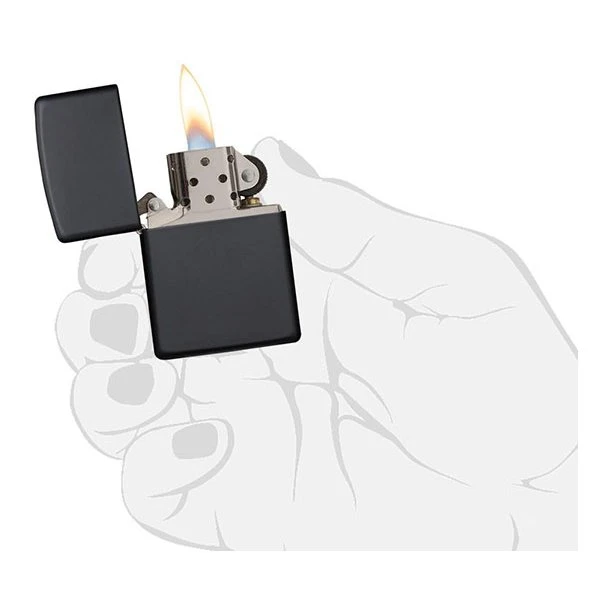Zippo - Black Matte Lighter 6 Zippo - Black Matte Lighter - Billede 4