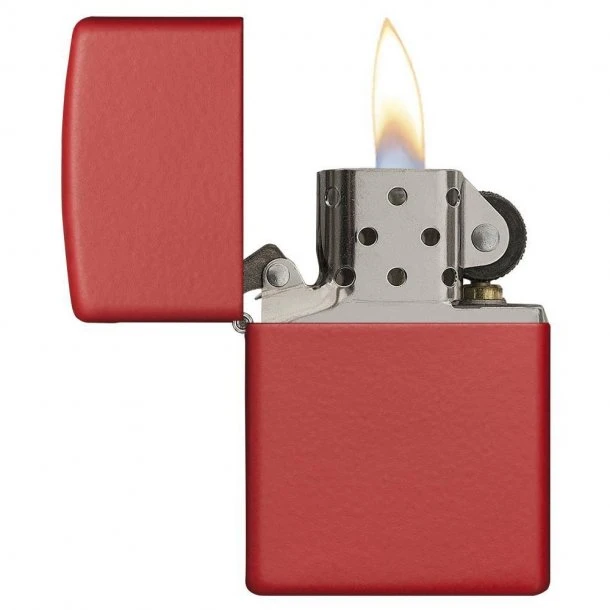 Zippo - Red Matte Lighter 4 Zippo - Red Matte Lighter - Billede 2